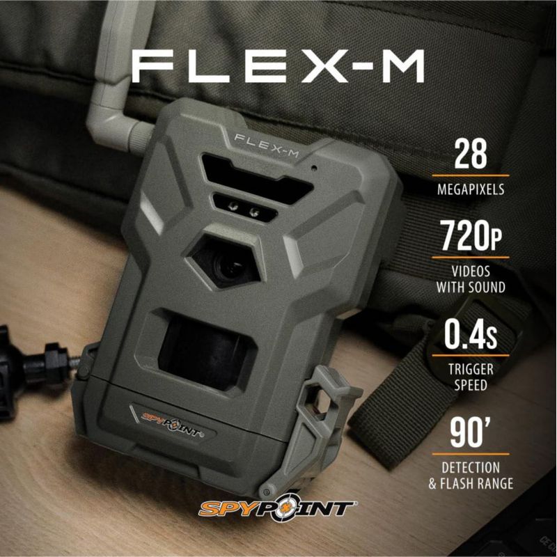 Cámara móvil de rastreo SPYPOINT Flex-M Solar con accesorios