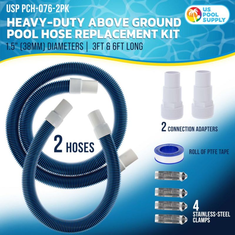 Kit de mangueras para piscina U.S. Pool Supply de 15" de alta resistencia 91 cm y 183 cm