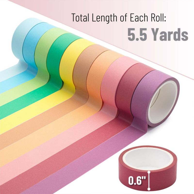 Set de cintas washi Mr. Pen 10 unidades colores 15 cm de ancho