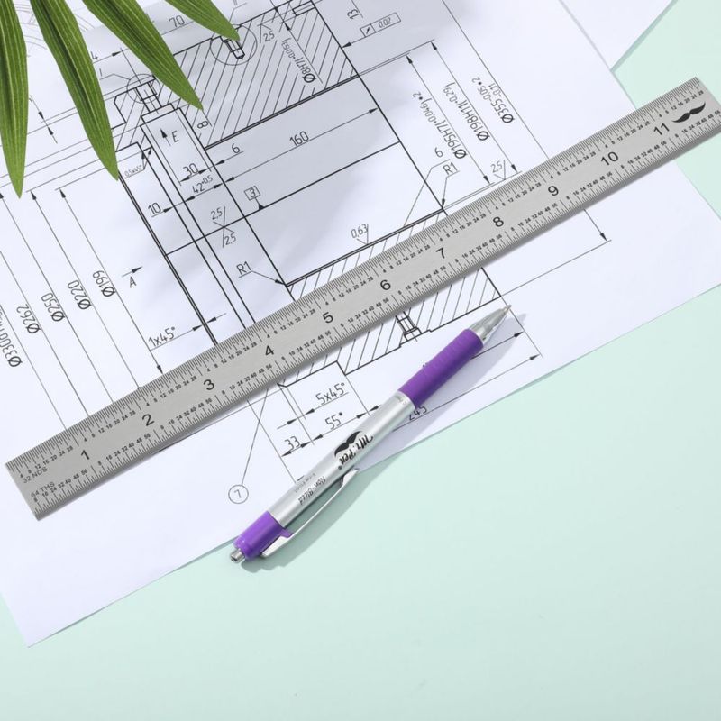 Regla Mr. Pen 30 cm Acero Inoxidable para Torneros