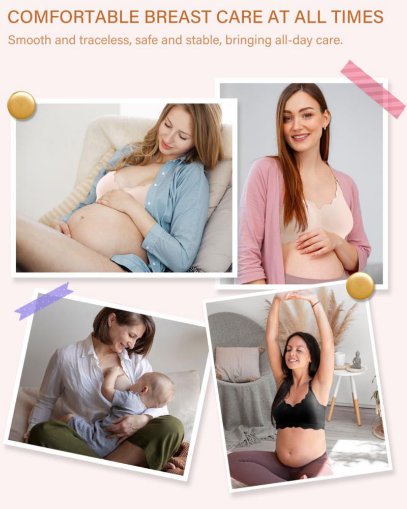 Sostén de Lactancia UHdod 3-Pack Sin Costuras Sin Aros XXL