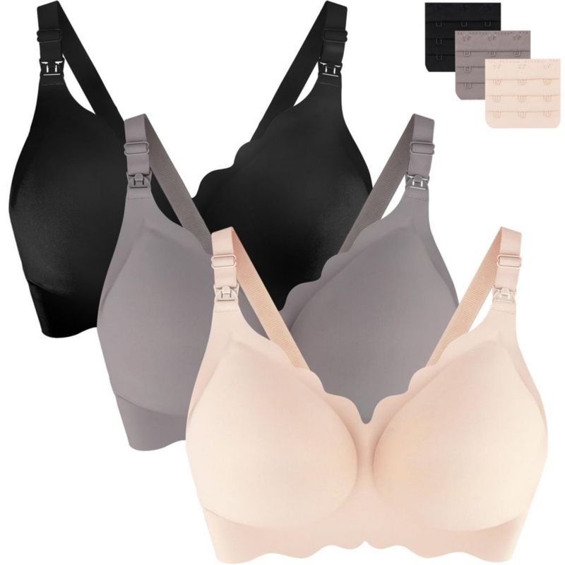Sostén de Lactancia UHdod 3-Pack Sin Costuras Sin Aros XXL