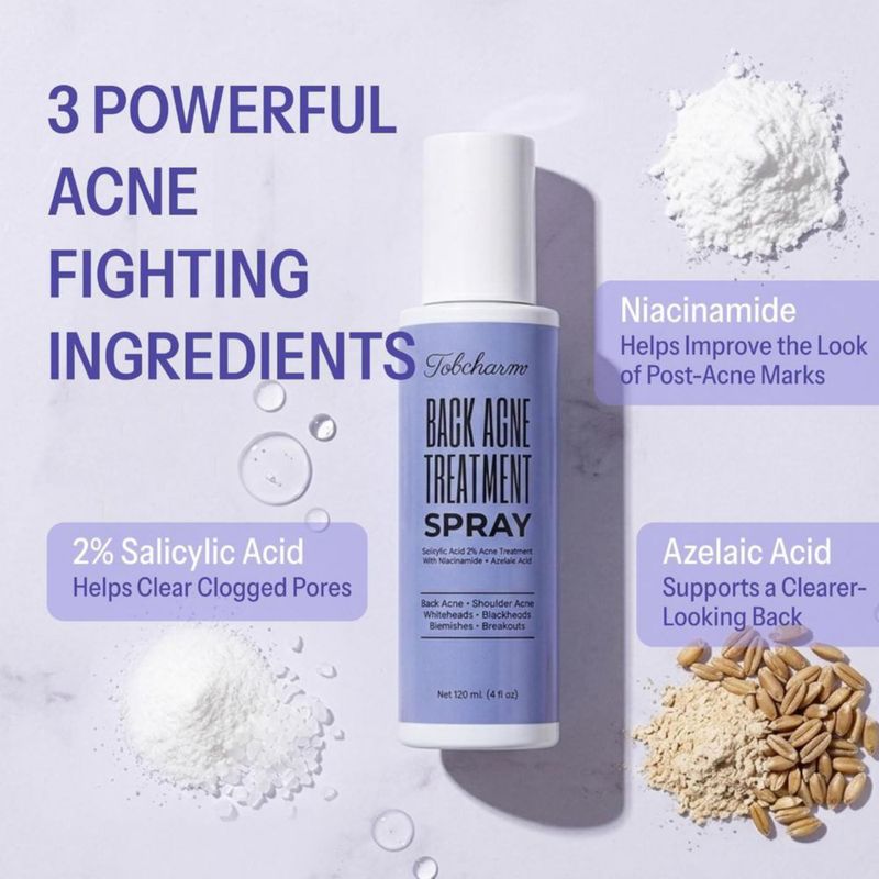Spray Corporal Tobcharm 120 ml Ácido Salicílico y Ácido Azelaico