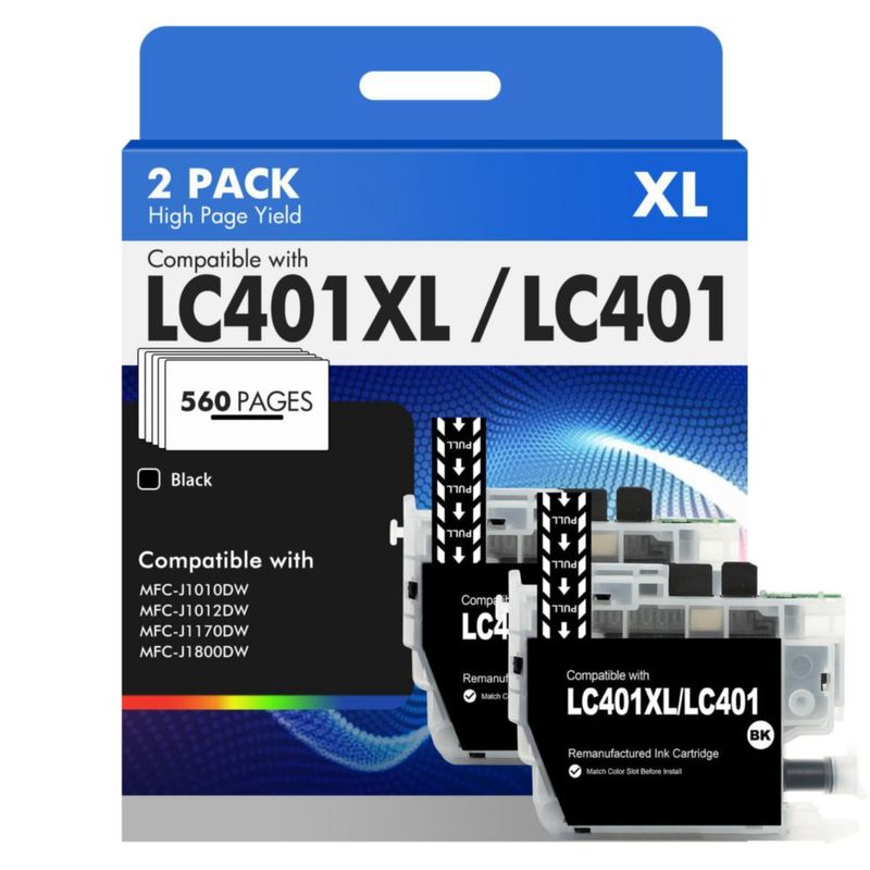Cartuchos de tinta negro LC401XL de Toner Bank (paquete de 2)