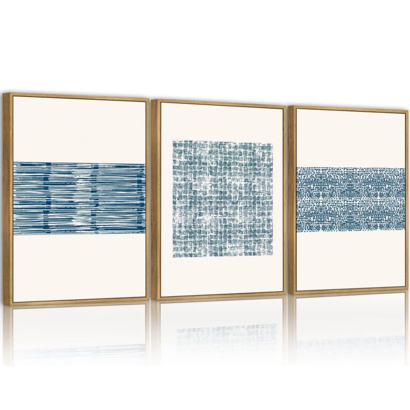 Arte de Pared PHOPAGO Abstracto Azul 28x36 cm Juego de 3