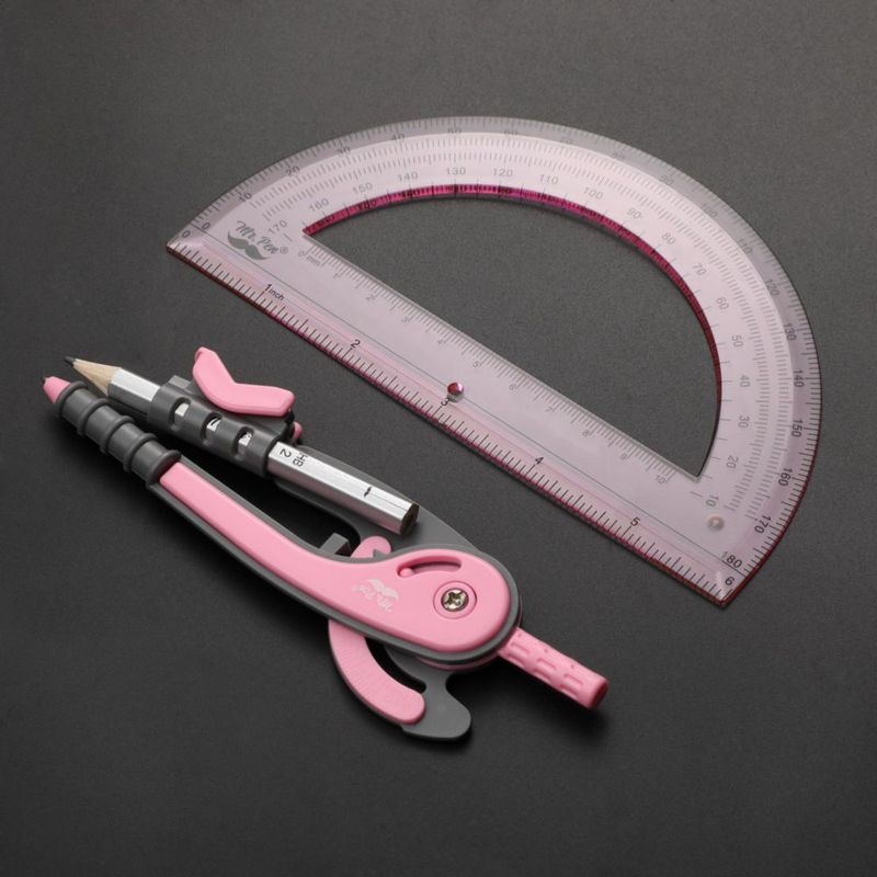 Set de Compás y Transportador Mr. Pen 15 cm para Geometría