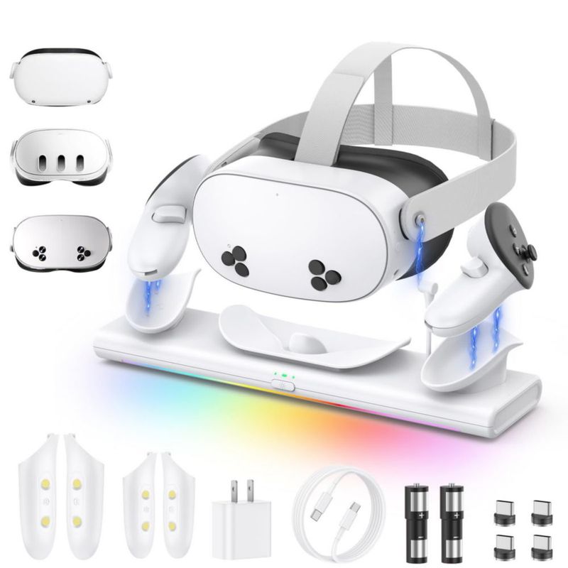 Base de Carga Hagibis para Meta Quest 3S/3/2 PD 20W RGB