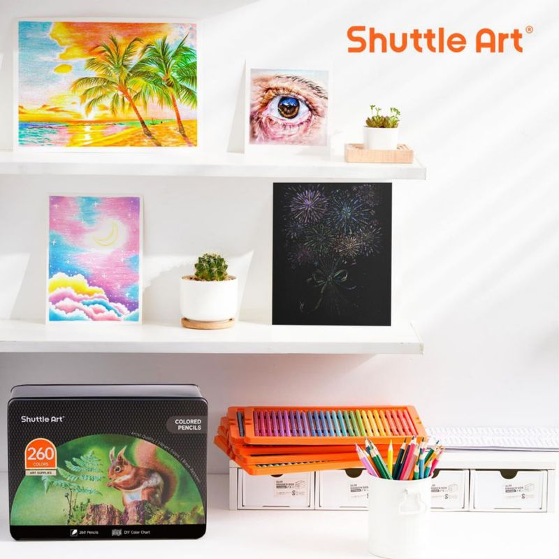 Set de 260 lápices de colores Shuttle Art de mina blanda