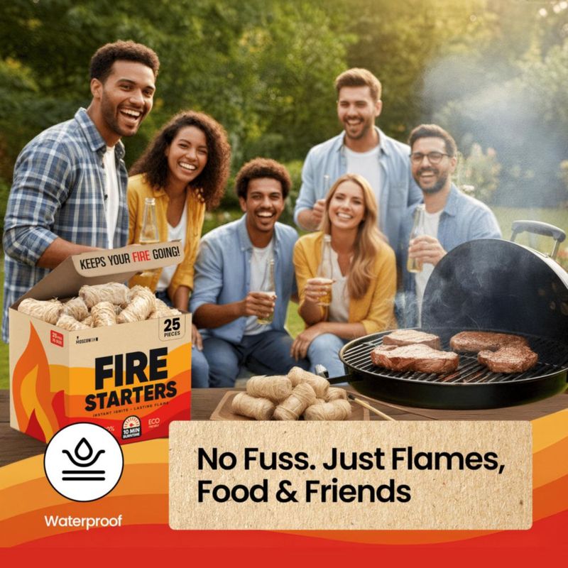 Encendedor de fuego Moscow-Mix 25 piezas natural resistente a la intemperie