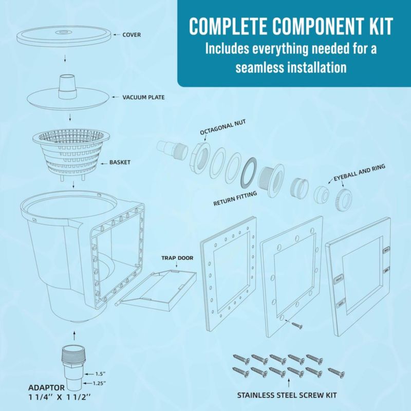 Kit de Skimmer para Piscina U.S. Pool Supply ABS Universal