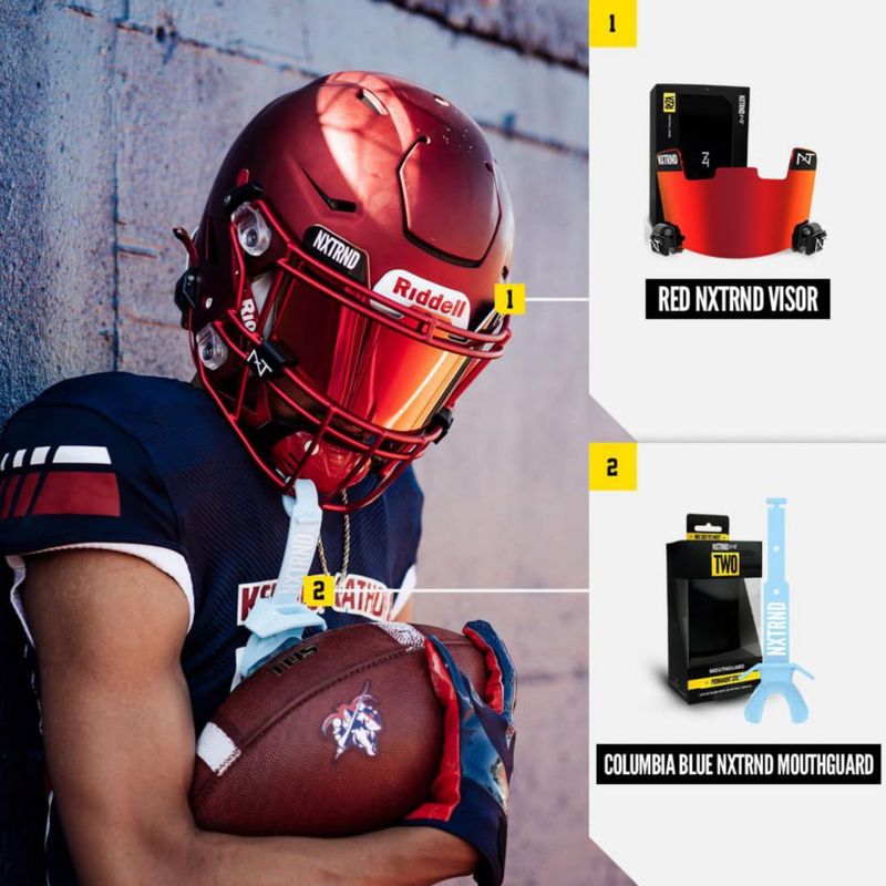 Visor de Fútbol NXT NXTRND VZR1 Lente Plana Rojo