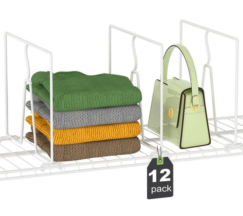 Separadores para estantes de alambre SortNStore 12 unidades 27 cm de alto