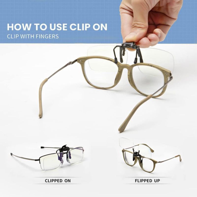 Lentes de Lectura Riwissipa Clip On Flip Up con Filtro de Luz Azul 2.75