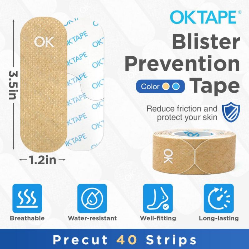 Cinta antiampollas OK TAPE 40 uds de moleskin para calzado