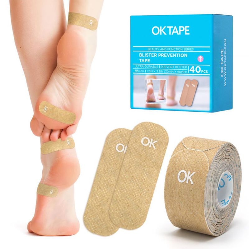 Cinta antiampollas OK TAPE 40 uds de moleskin para calzado