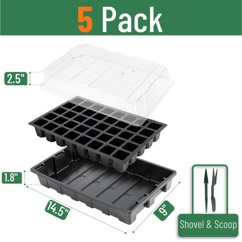 Kit de bandejas para germinación de semillas Mr. Pen 5 juegos 200 celdas