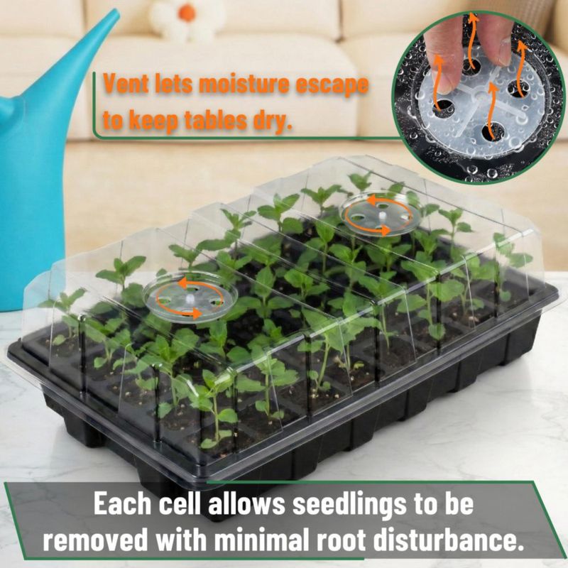 Kit de bandejas para germinación de semillas Mr. Pen 5 juegos 200 celdas