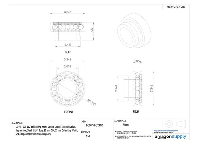 Inserto de Rodamiento de Bolas SKF YET 207-104 Diámetro Interior 32 mm Diámetro Exterior 72 mm