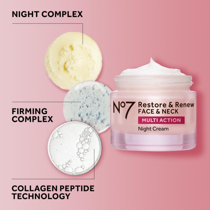 Crema de noche para rostro y cuello Restore & Renew No7 50 ml