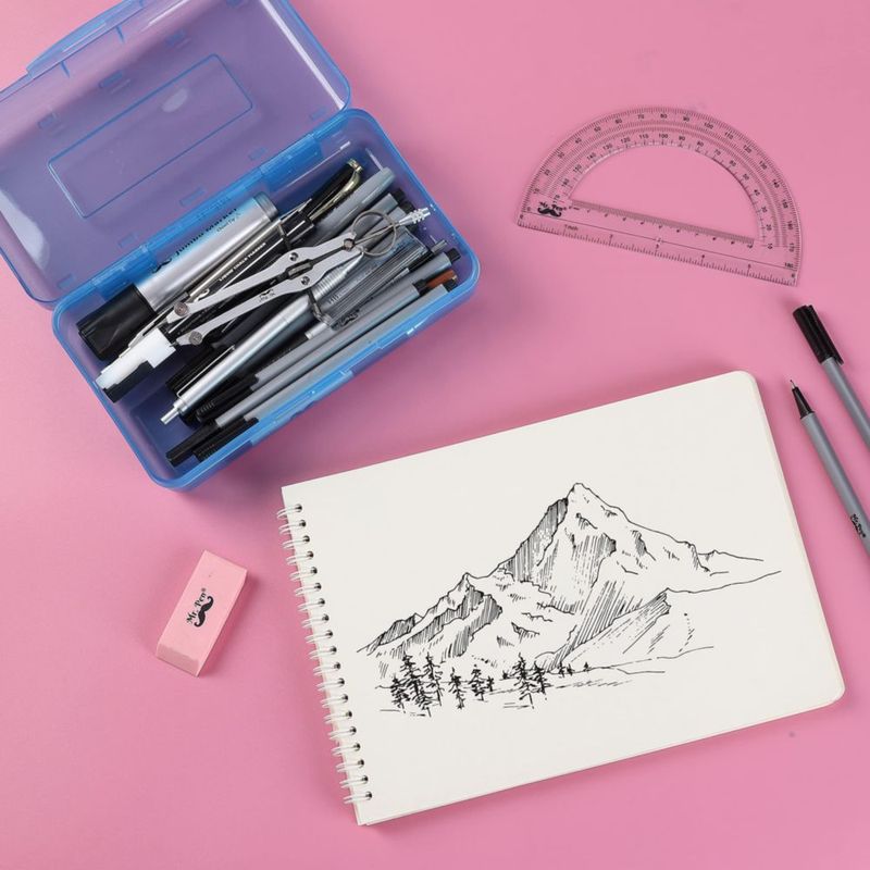 Estuche para lápices Mr. Pen 2 unidades plástico varios colores para niños