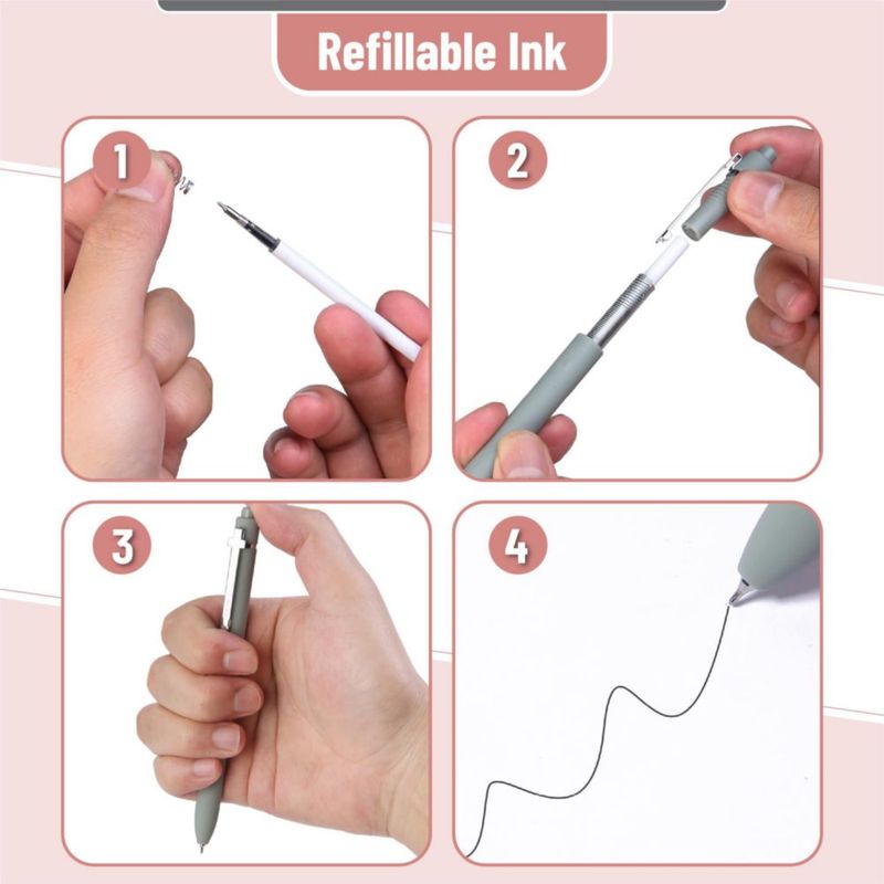Bolígrafos de gel Mr. Pen pack de 6 tinta negra 05 mm