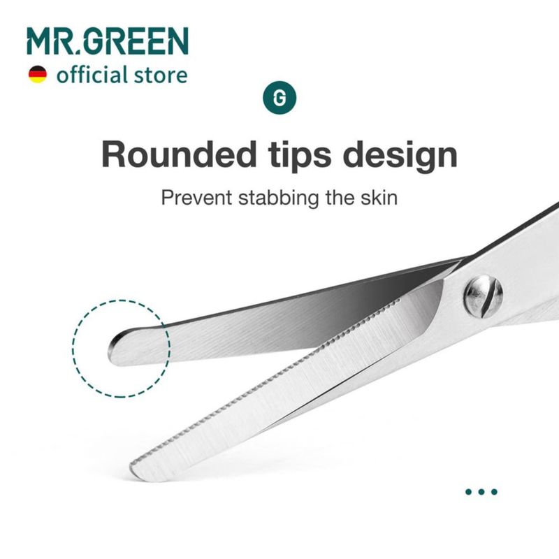 Tijeras MR.GREEN para Bigote Nariz y Barba - Acero Inoxidable