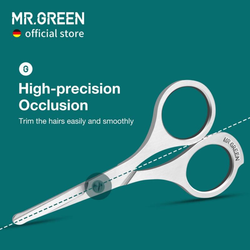 Tijeras MR.GREEN para Bigote Nariz y Barba - Acero Inoxidable