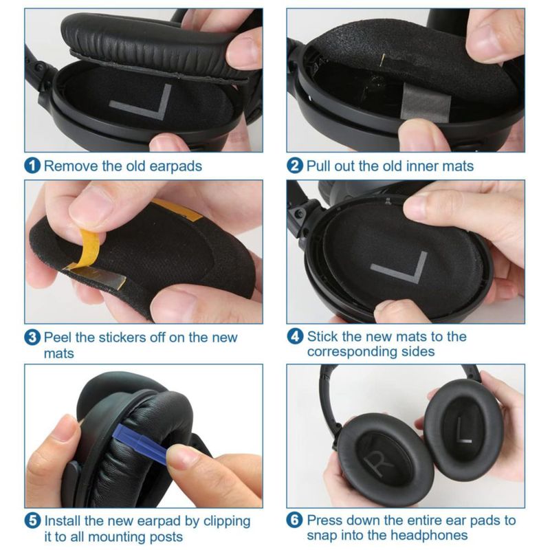 Almohadillas de repuesto Miruchertter para Bose QuietComfort 45