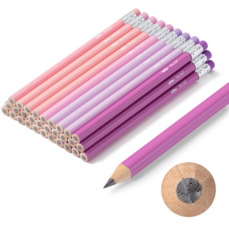 Lápices Mr. Pen Jumbo Paquete de 30 con Borrador Colorido