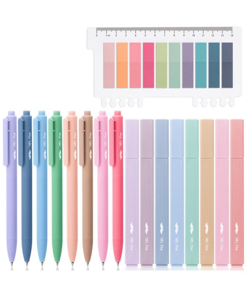 Resaltadores y Bolígrafos de Gel Mr. Pen – Pack de 16 unidades en tonos pastel