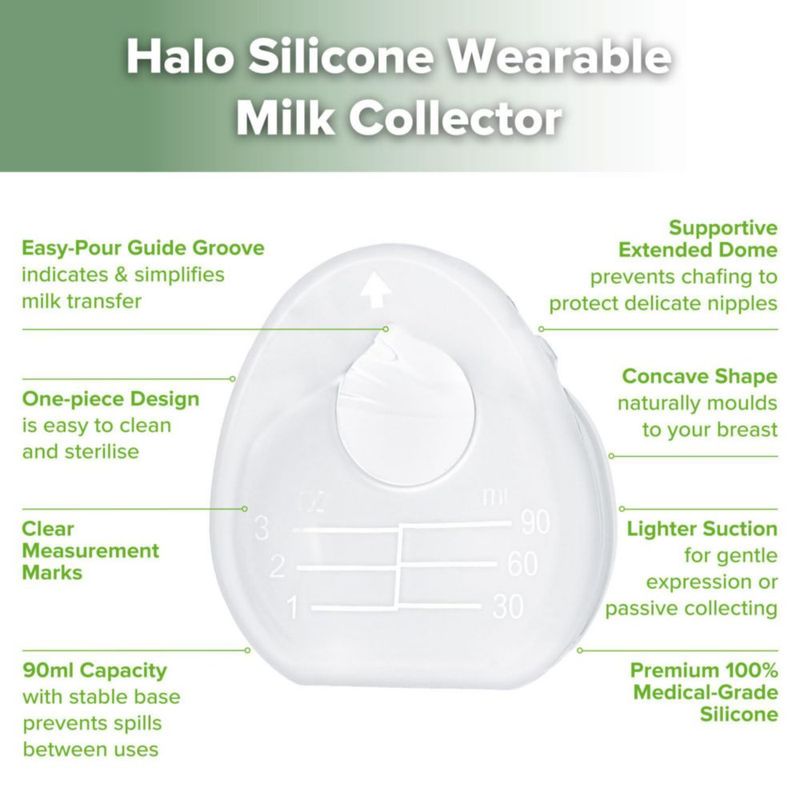Bomba de Pecho Haakaa Halo 90 ml Colector de Leche de Silicona