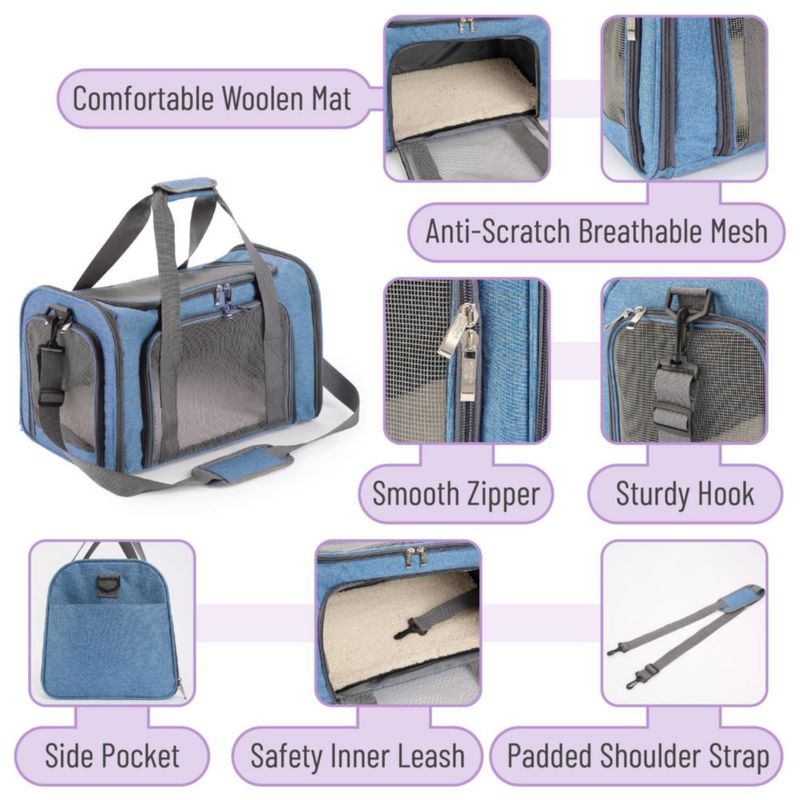 Transportadora para mascotas Mr. Pen blanda 44 x 29 cm bolsa de viaje