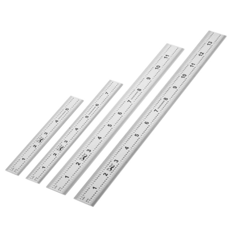 Set de Reglas Mr. Pen de Acero Inoxidable de 15 20 30 y 36 cm