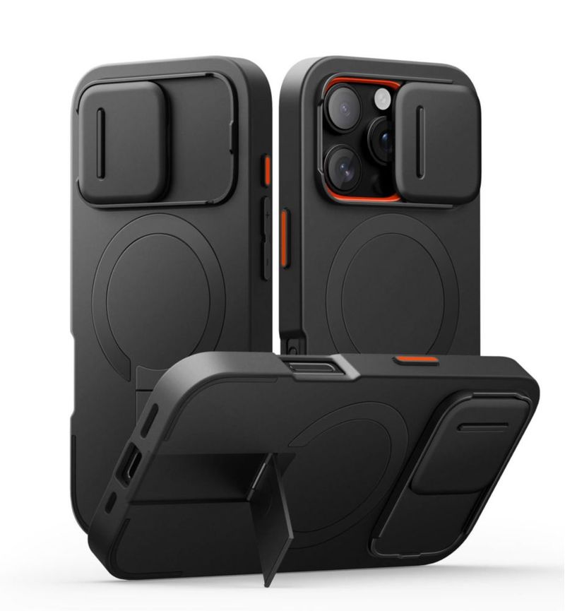 Funda SURITCH para iPhone 16 Pro con cámara deslizante negra