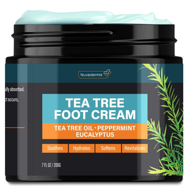 Crema para pies NUVADERMIS aceite de árbol de té para pies secos y agrietados 200 ml