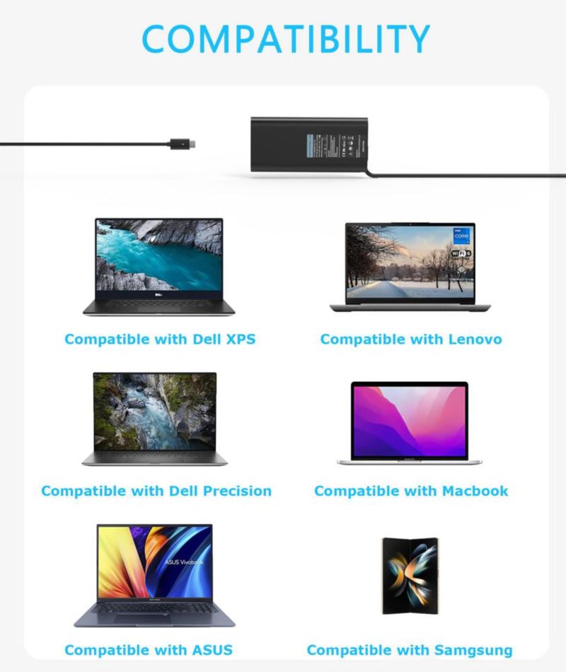 Cargador USB-C Nivjuky 130W para Dell Pro Max 16