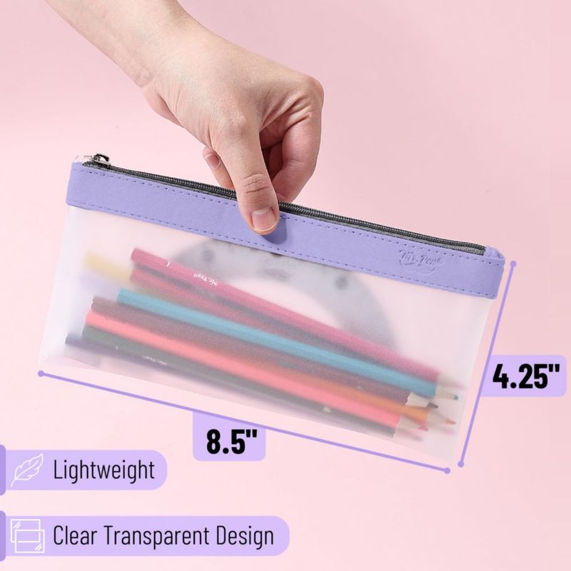Estuche para lápices Mr. Pen 6 unidades transparente en tonos rosa