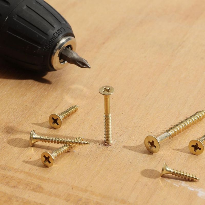 Kit de Tornillos para Madera Mr. Pen 300 piezas Phillips con Acabado Dorado