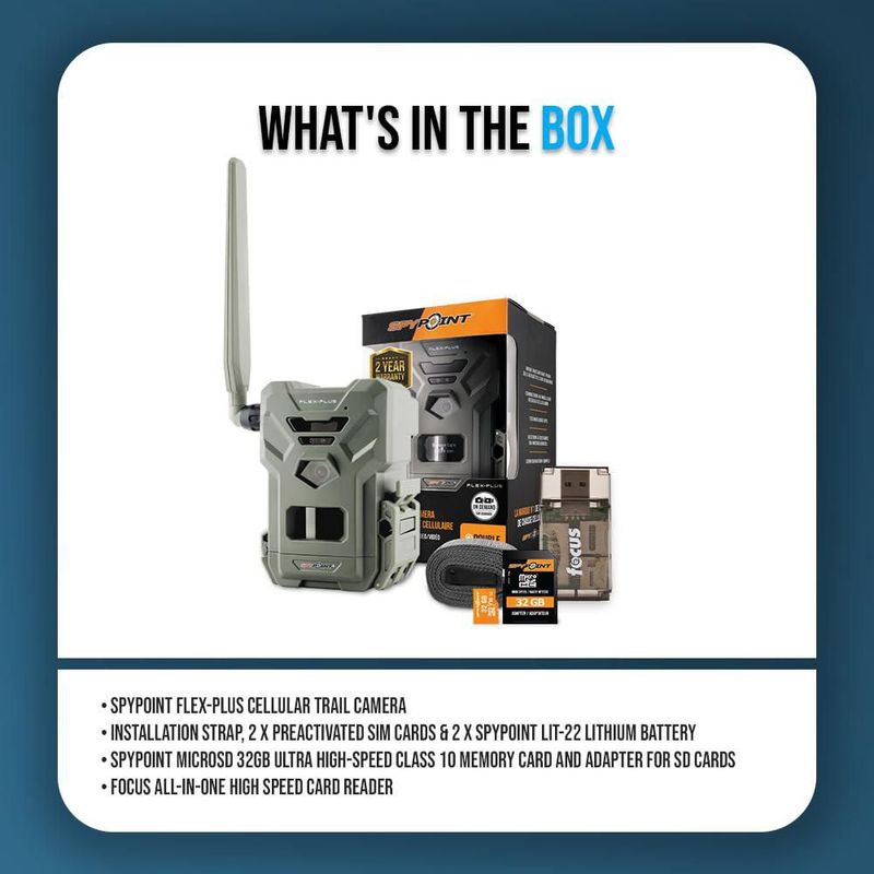 Cámara de Caza SPYPOINT Flex-Plus 36MP 1080p LTE GPS