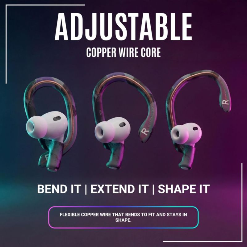 Ganchos de oreja WC AirPods Pro 3 Ajustables de Silicona