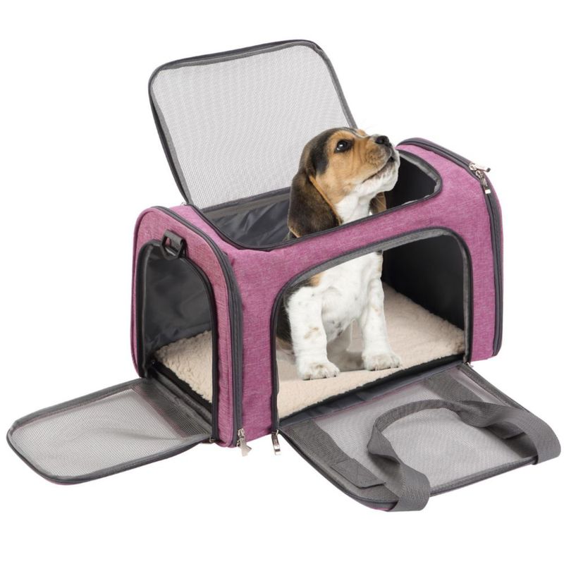 Transportadora blanda para mascotas Mr. Pen rosa 44 x 29 cm