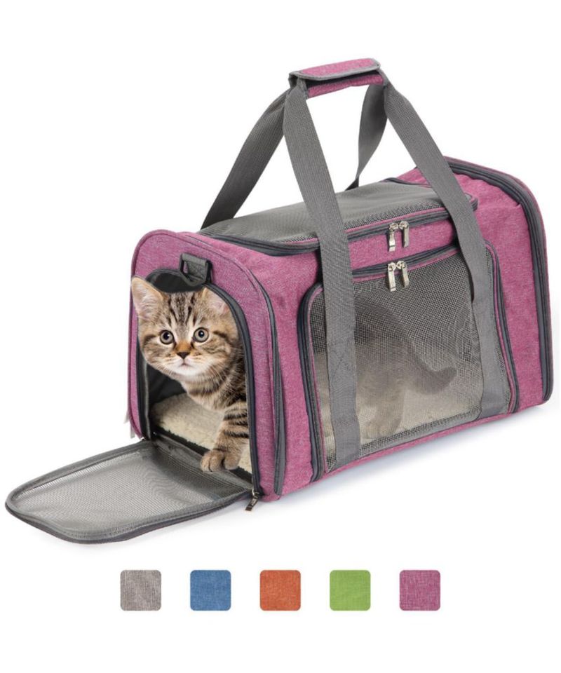 Transportadora blanda para mascotas Mr. Pen rosa 44 x 29 cm