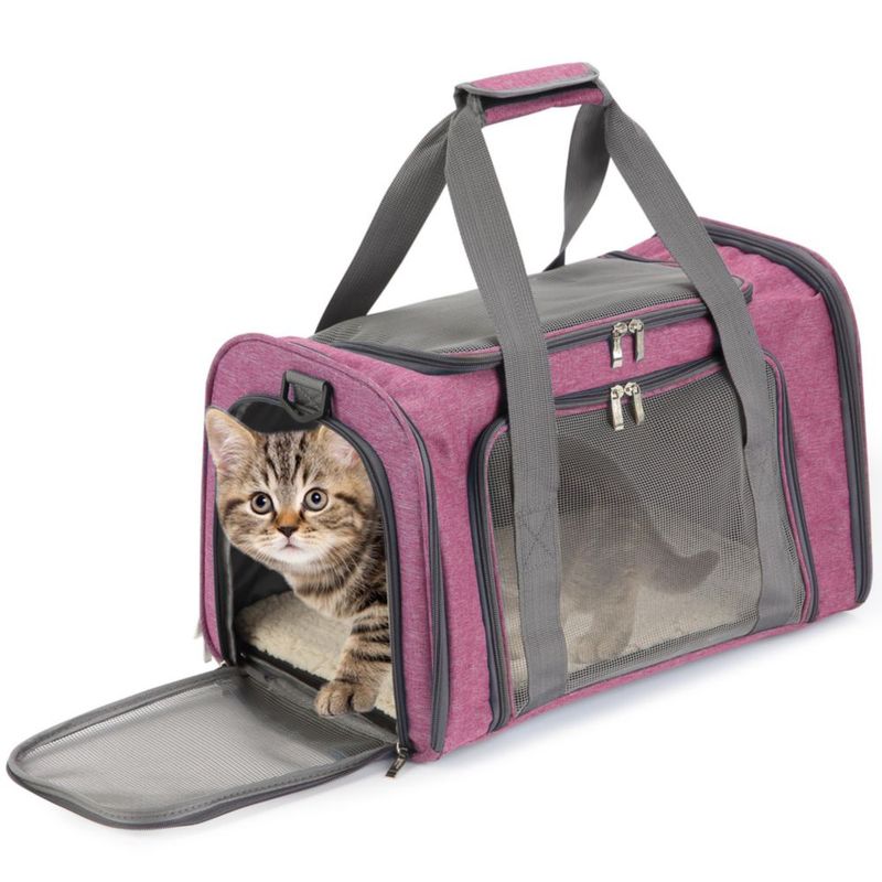 Transportadora blanda para mascotas Mr. Pen rosa 44 x 29 cm