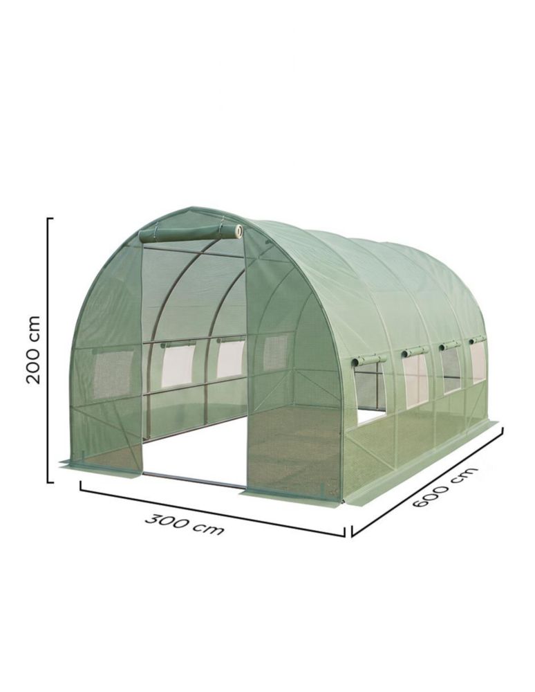 INVERNADERO CURVO 3X6 MINERVA VERDE INDUSTRIAL IMPERMEABLE RESISTENTE A LA HUMEDAD