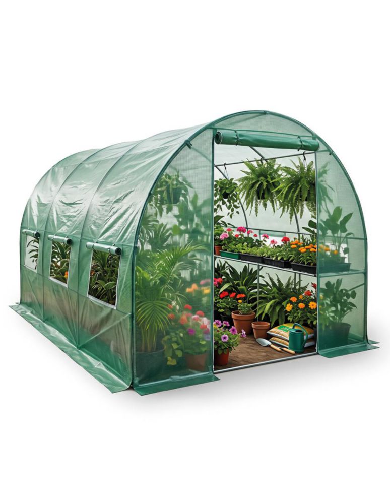 INVERNADERO CURVO 3X6 MINERVA VERDE INDUSTRIAL IMPERMEABLE RESISTENTE A LA HUMEDAD
