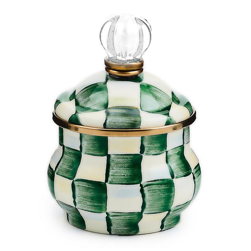 Azucarero MACKENZIE-CHILDS 13 cm Cuadro Esmeralda 300 ml