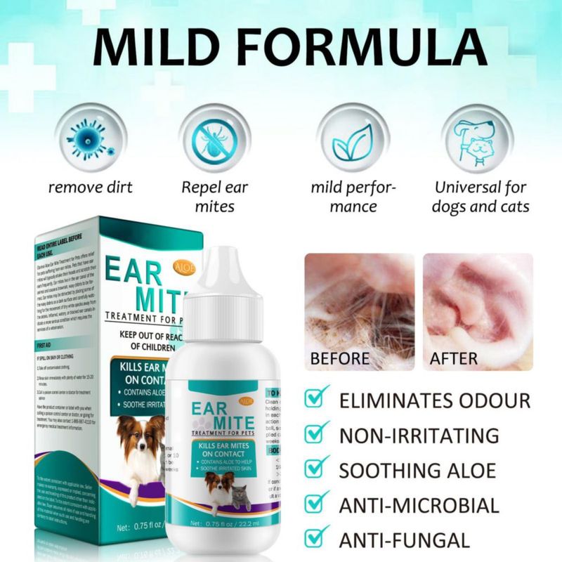 Tratamiento contra ácaros del oído NenMaoKeNu 22 ml para perros y gatos