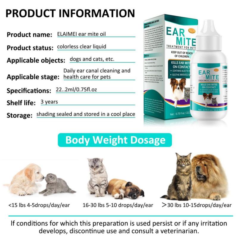 Tratamiento contra ácaros del oído NenMaoKeNu 22 ml para perros y gatos