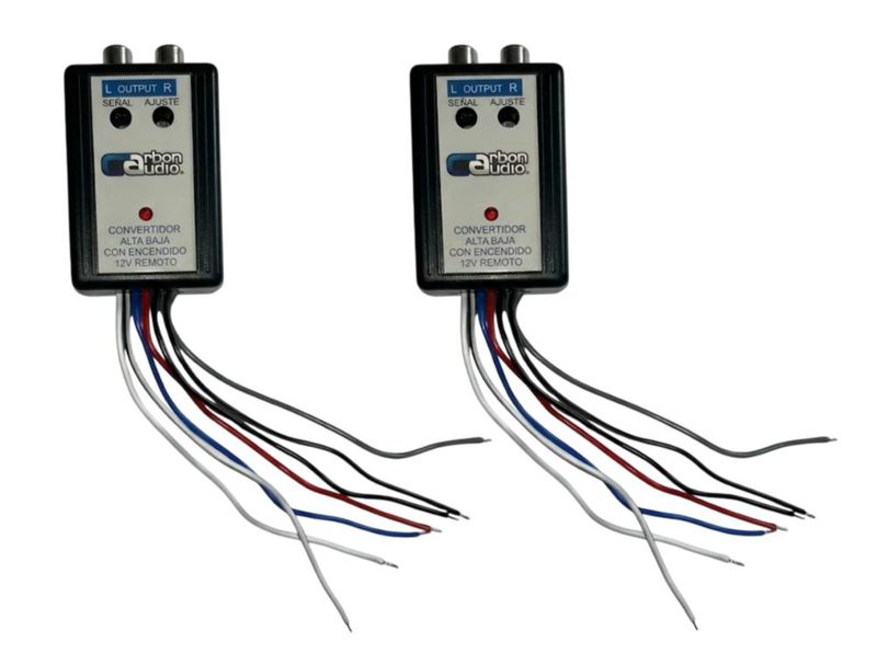 Par de Convertidores Alta a Baja Carbon Audio Hi-Low Con Encendido Remoto 12V