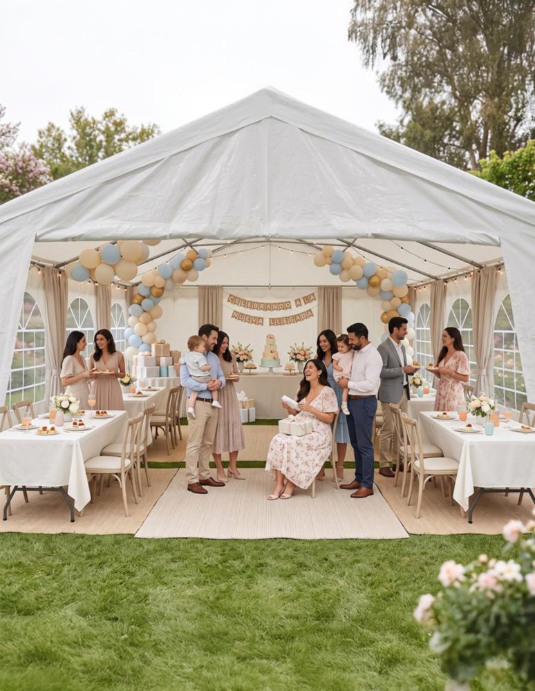 TOLDO ARMABLE 6X12 KANSAS BLANCO IMPERMEABLE PARA EVENTOS